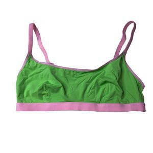Parade Re:Play Scoop Neck Wireless Bralette Lime Green and Light Pink Sz Small